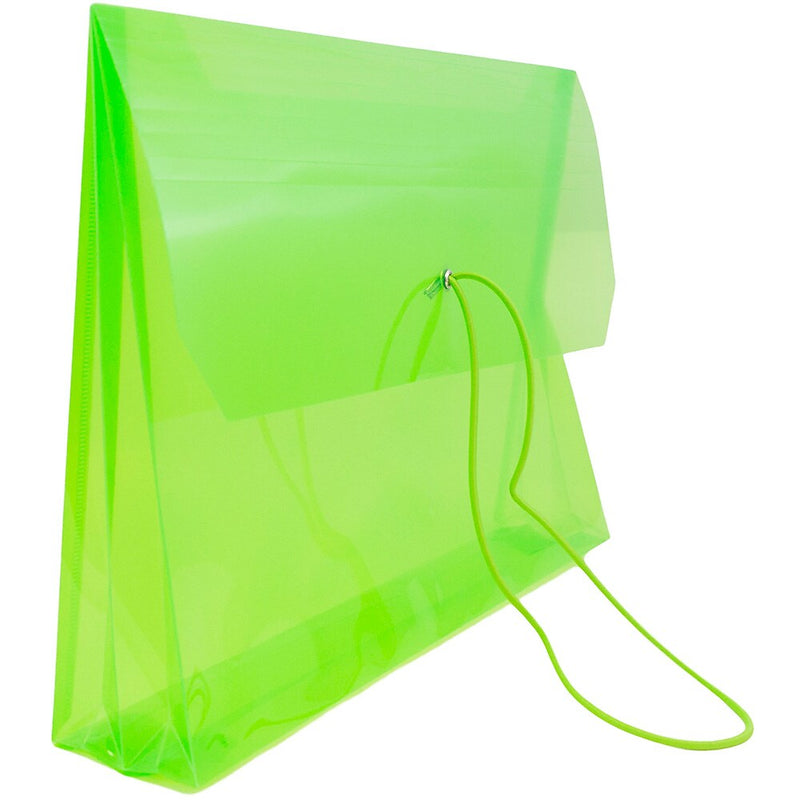 JAM Paper Standard Plastic Document File, Letter, Lime Green, 12/Pack (218E25LIB)