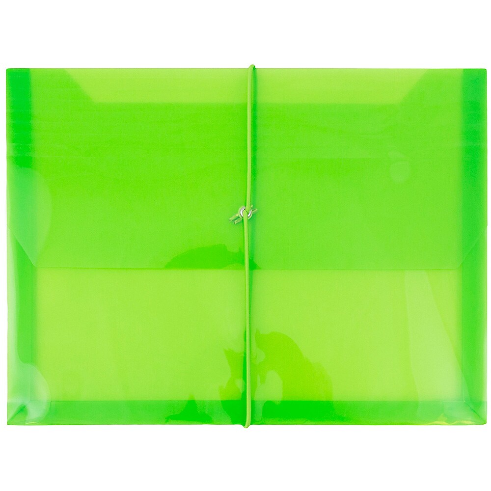 JAM Paper Standard Plastic Document File, Letter, Lime Green, 12/Pack (218E25LIB)