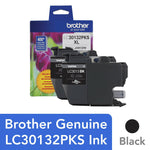 Brother LC3013BK Black High Yield Ink Cartridge, 2/Pack  (LC30138PKS)