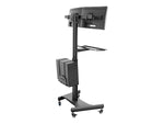 Mount-It! Metal Mobile A/V Cart with Swivel Wheels, Black (MI-7986)