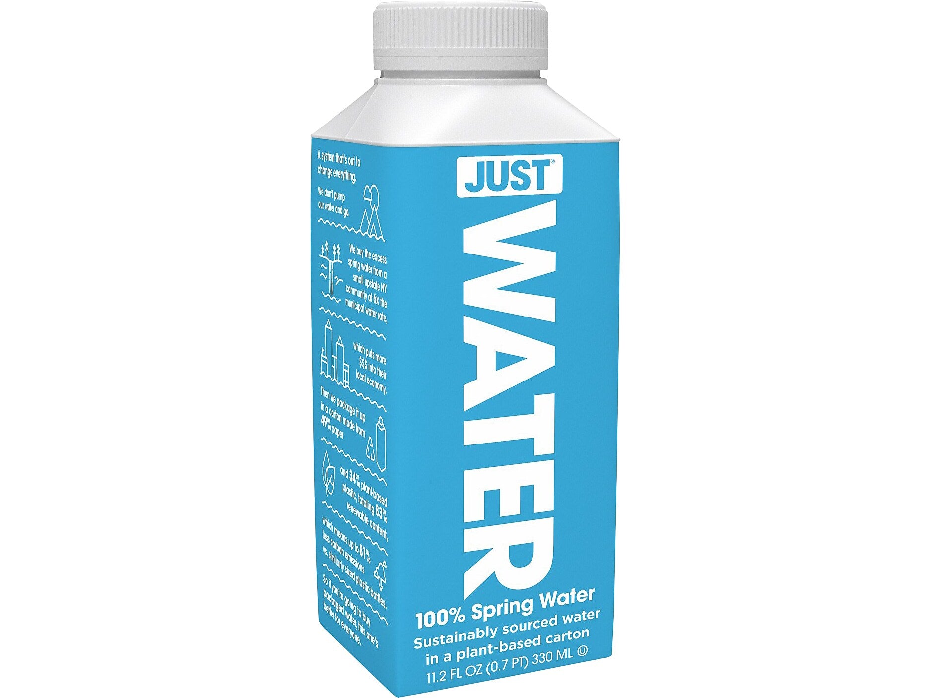 Just Water 100% Spring Water, 11.2 oz., 24/Carton (00703)