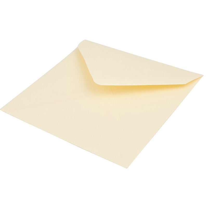 JAM Paper 5 x 5 Square Invitation Envelopes with Euro Flap, Ivory, 100/Pack (02792256B)