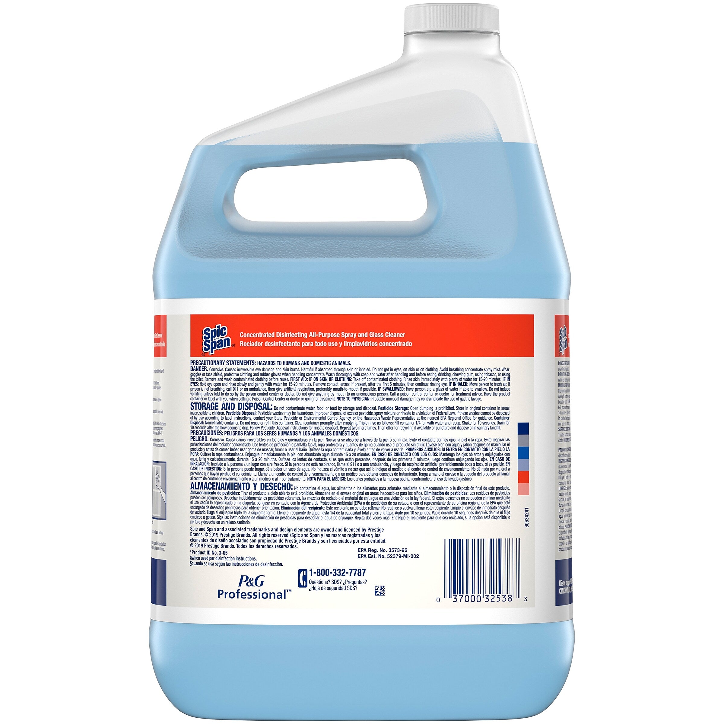 Spic & Span Disinfecting All-Purpose Spray and Glass Cleaner, Concentrated, 128 oz., 2 Bottles/Carton (32538)