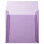 JAM Paper 6.5" x 6.5" Square Translucent Vellum Invitation Envelopes, Purple, 100/Pack (2812713B)