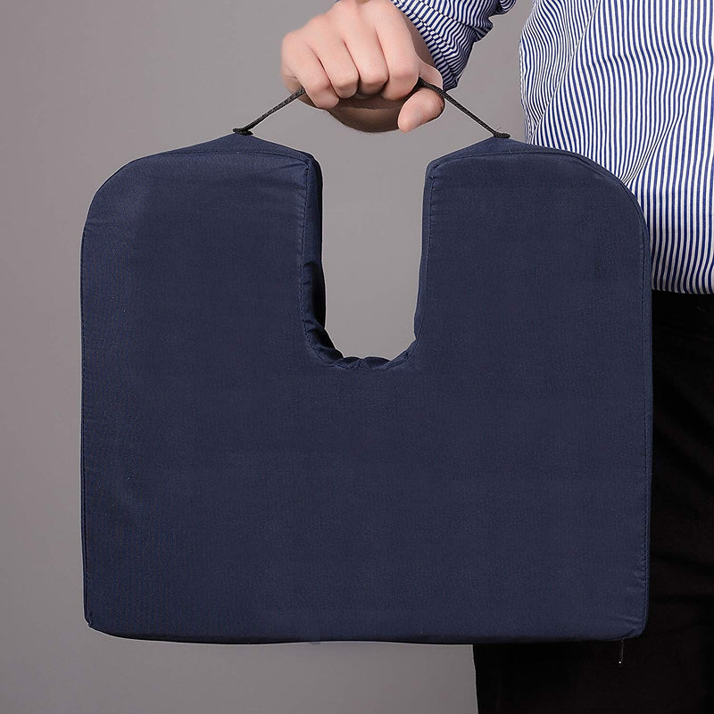 DMI Sloping Seat Coccyx Cushion, Foam, Navy Blue (513-7938-2400)