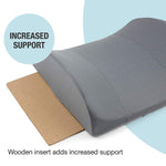 DMI Relax-A-Bac 14" x 13" Foam Lumbar Cushion with Strap, Polyester/Cotton Cover, Gray (555-7302-0300)