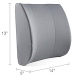 DMI Relax-A-Bac 14" x 13" Foam Lumbar Cushion with Strap, Polyester/Cotton Cover, Gray (555-7302-0300)
