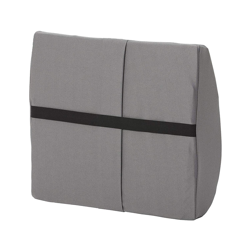 DMI Relax-A-Bac 14" x 13" Foam Lumbar Cushion with Strap, Polyester/Cotton Cover, Gray (555-7302-0300)