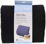 DMI 14" x 13" Foam Memory Lumbar Cushion with Strap, Polyester/Cotton Cover, Black