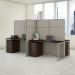 Bush Business Furniture Easy Office 66"H x 119"W 4 Person Back to Back Cubicle Panel Workstation, Mocha Cherry (EODH66SMR-03K)