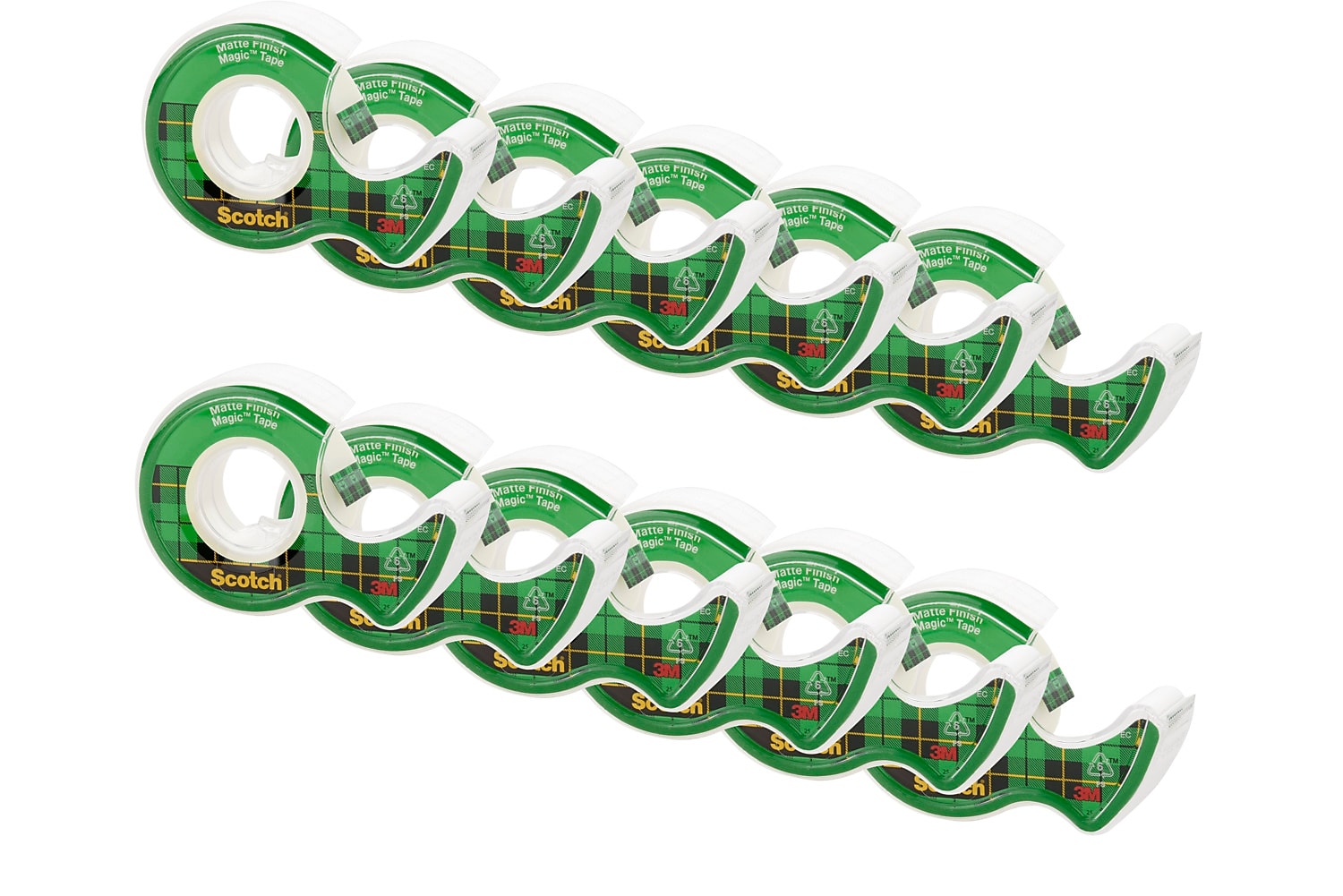Scotch Magic Invisible Clear Tape Refill, 0.75" x 8.33 yds., 1" Core, Clear, 12 Rolls/Pack (105PK12)