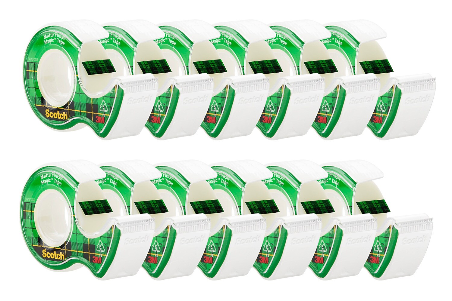 Scotch Magic Invisible Clear Tape Refill, 0.75" x 8.33 yds., 1" Core, Clear, 12 Rolls/Pack (105PK12)