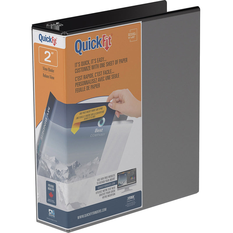Stride 2" 3-Ring View Binders, D-Ring, Black (8703-01)