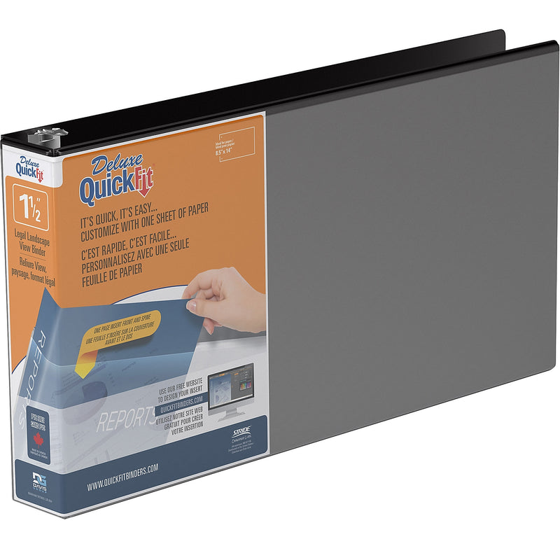 Stride 1 1/2" 3-Ring View Binder, Black (95021L)