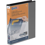 Stride Quick-Fit 1" 3-Ring View Binders, D-Ring, Black (8701-01)