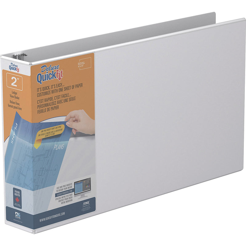 Stride QuickFit 2" 3-Ring View Binders, D-Ring, White (94030)