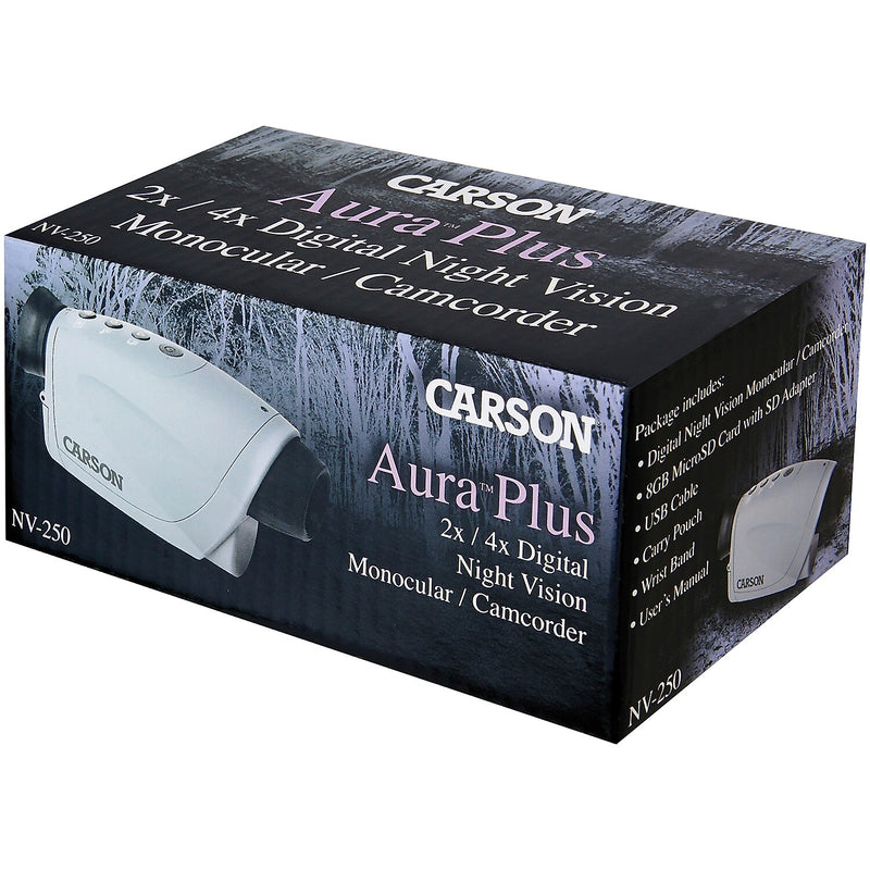 Carson Optical Aura Plus Digital Night Vision Monocular/Camcorder, 640 x 480 pixel, Gray/Black (CSNNV250)