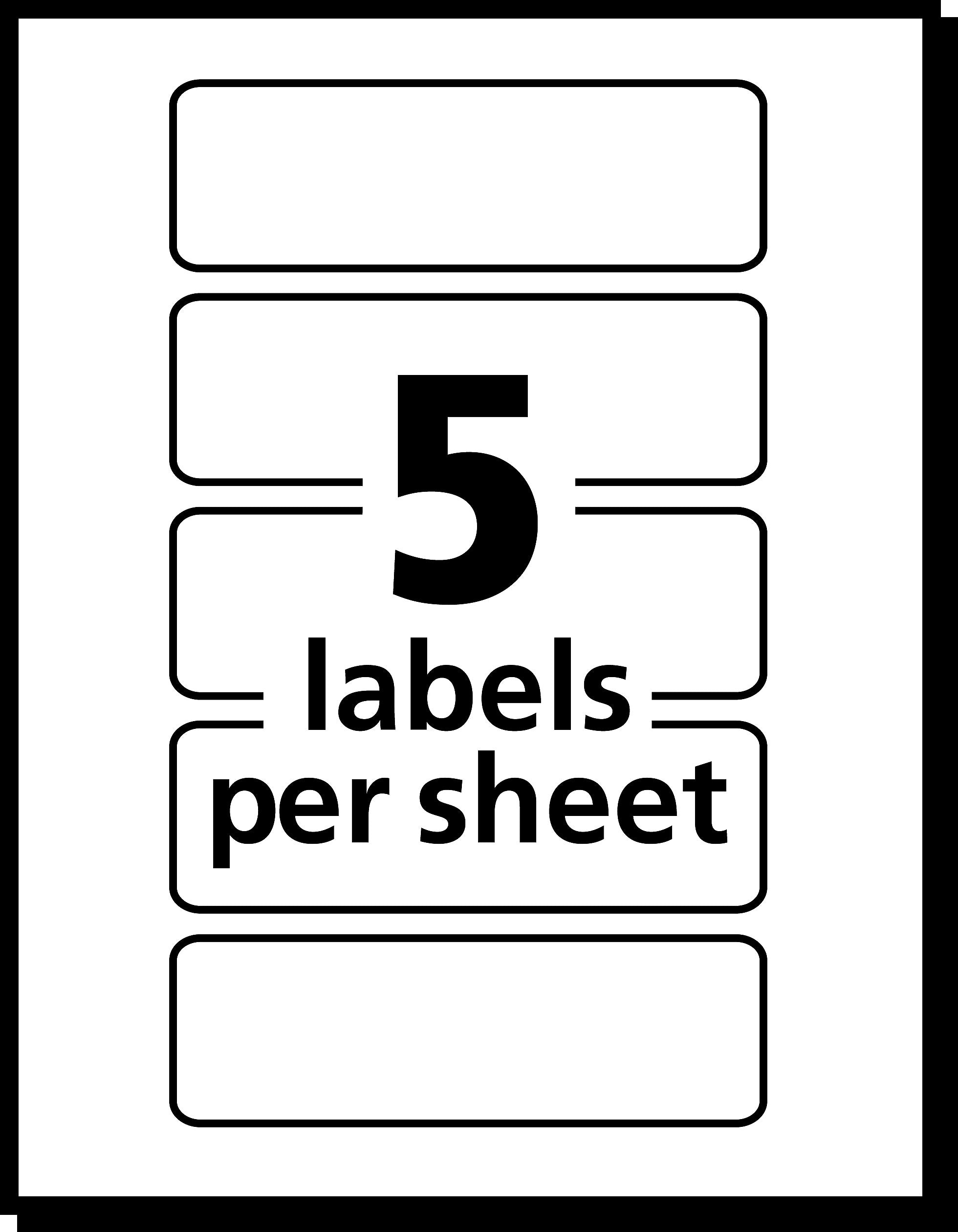 Avery Laser Color Coding Labels, 1" x 3", Neon Orange, 5/Sheet, 40 Sheets/Pack (5477)