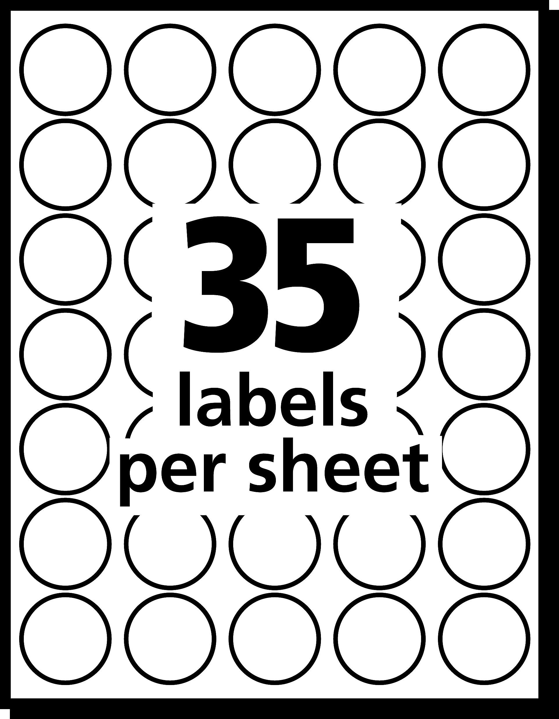 Avery See-Through Hand Written Color Coding Labels, 3/4" Dia., Translucent Assorted Colors, 35/Sheet, 29 Sheets/Pack (5473)