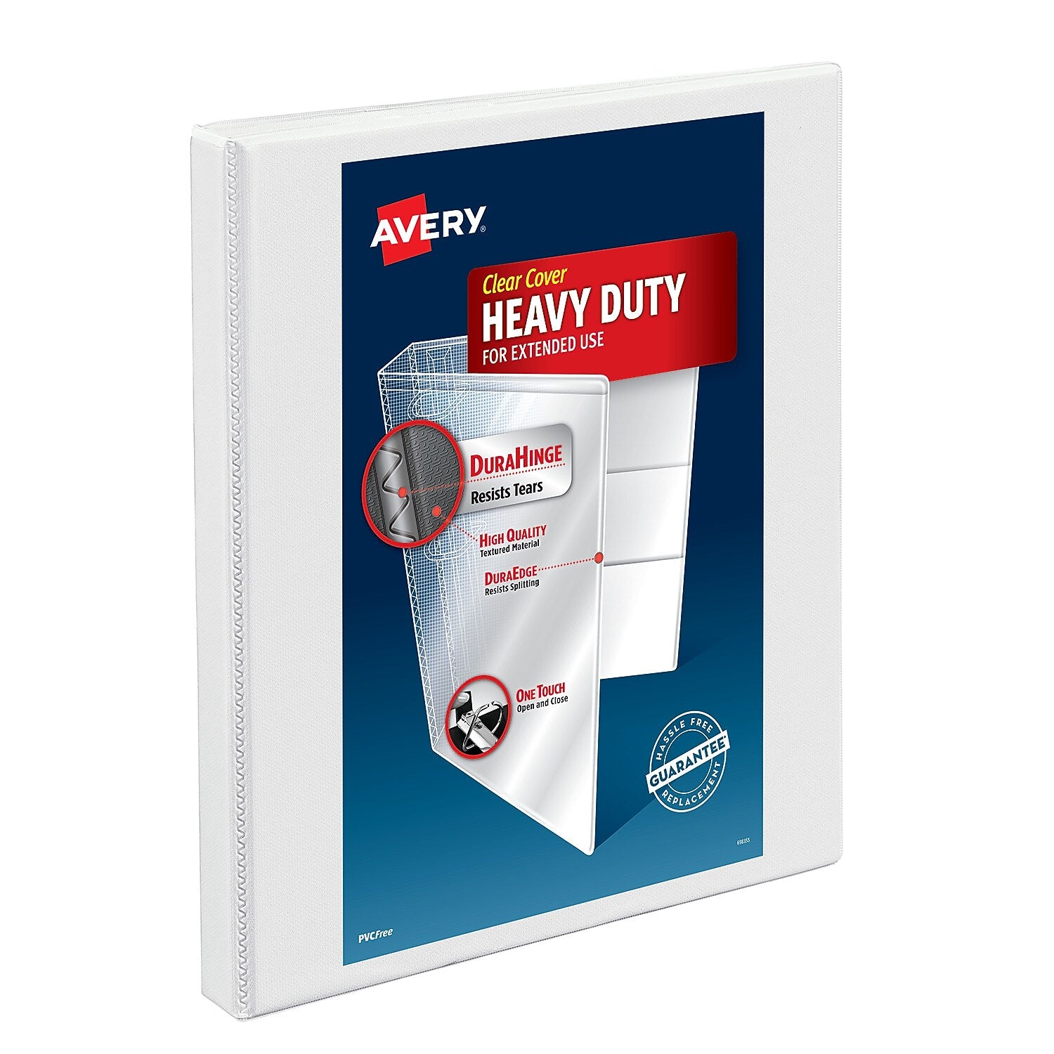 Avery Nonstick Heavy Duty 1/2" 3-Ring View Binders, Slant Ring, White (5234)