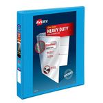 Avery Nonstick Heavy Duty 1" 3-Ring View Binders, Slant Ring, Light Blue (5301)