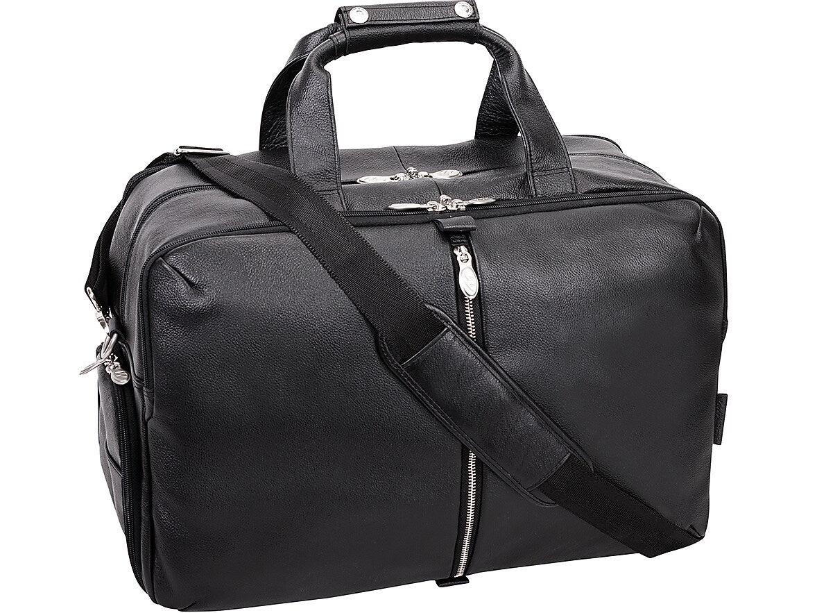 McKlein USA U Series 22" Leather Carry-On Travel Duffel, Black (18905)