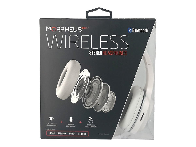 Morpheus 360 Tremors Bluetooth Wireless On-Ear Headphones, White (HP4500W)