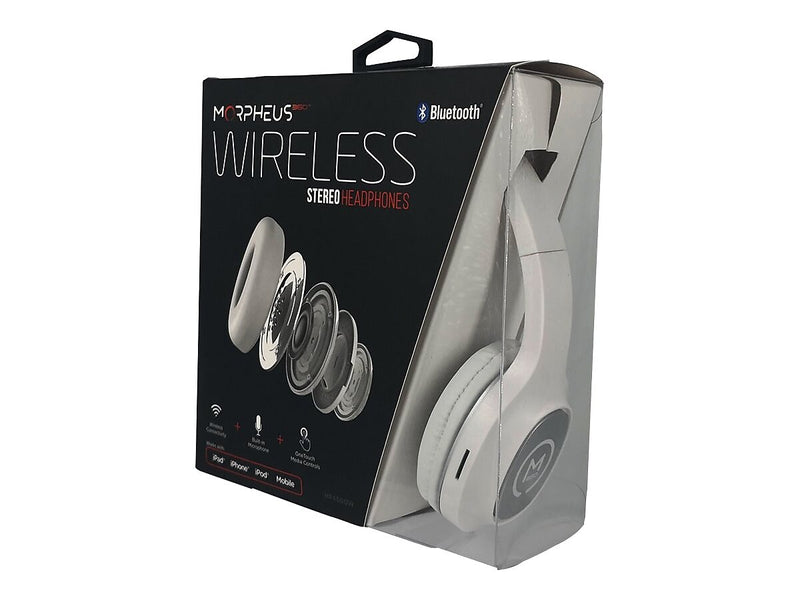 Morpheus 360 Tremors Bluetooth Wireless On-Ear Headphones, White (HP4500W)