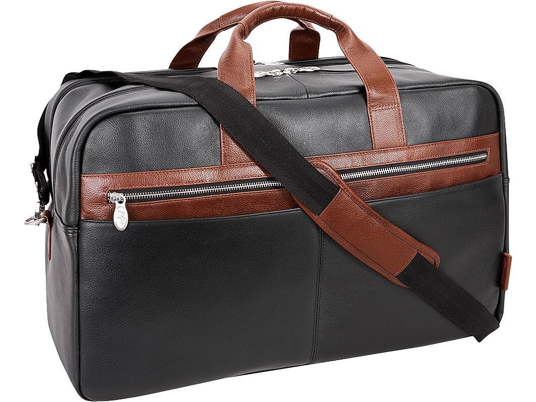 McKlein U Series 21" Leather Carry-On Travel Duffel, Black (19112)