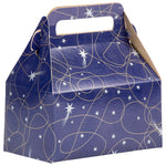 JAM Paper Gable Gift Box with Handle, Small, 3 1/4 x 6 x 3, Purple Shooting Stars Design (4353514)
