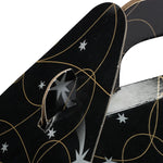 JAM Paper Gable Gift Box with Handle, Medium, 4 x 8 x 5 1/4, Black Shooting Stars Design (4353517)