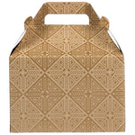 JAM Paper Gable Gift Box with Handle, 4" x 8" x 5.25", Gold/Kraft (4353520)