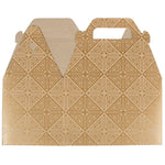 JAM Paper Gable Gift Box with Handle, 4" x 8" x 5.25", Gold/Kraft (4353520)