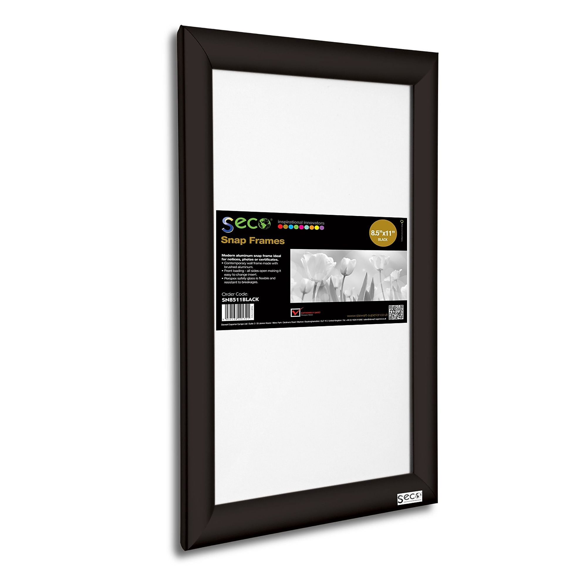 Seco 8.5" x 11" Metal Poster Frame (SN8511BLACK)