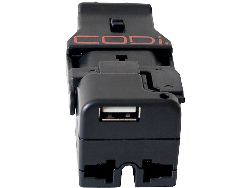 CODi Plastic Travel Power Adapter, Black (A01036)