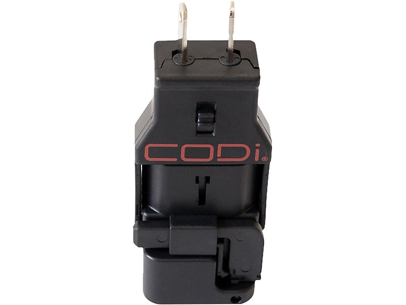 CODi Plastic Travel Power Adapter, Black (A01036)