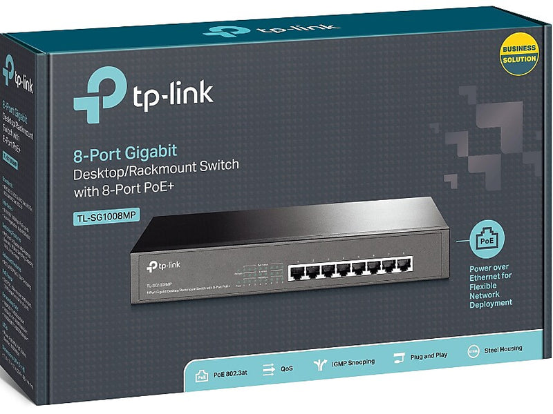 TP-LINK TL-SG1008MP 8-Port Gigabit Ethernet Desktop/Rack-Mountable Switch
