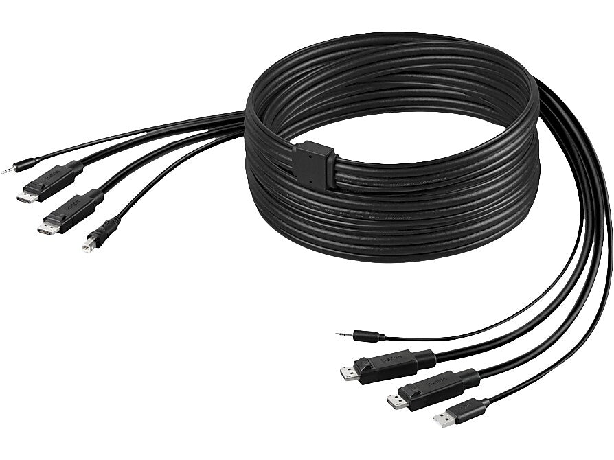 Belkin Dual-Head DisplayPort/USB Type-A/Audio to Dual-Head DisplayPort/USB Type-B/Audio Cable Kit, Male to Male (F1D9020B06T)