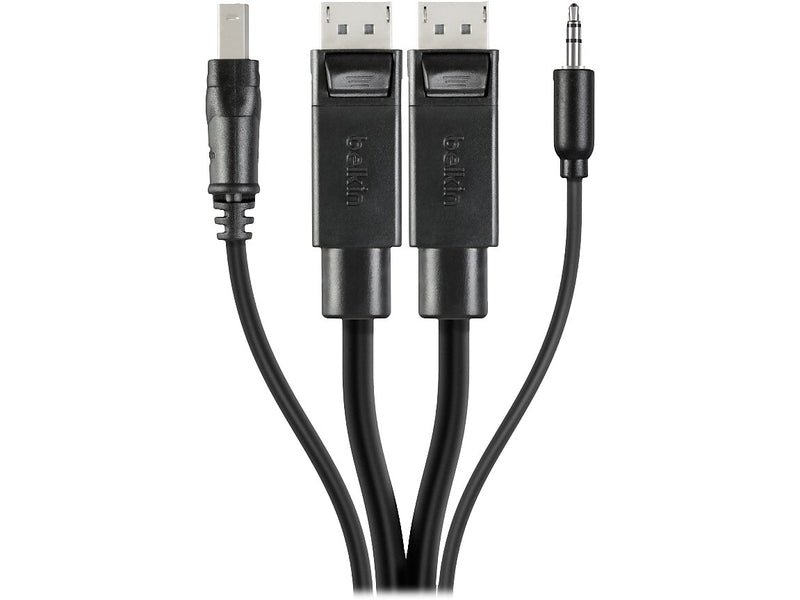 Belkin Dual-Head DisplayPort/USB Type-A/Audio to Dual-Head DisplayPort/USB Type-B/Audio Cable Kit, Male to Male (F1D9020B06T)