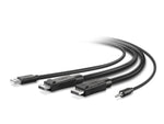 Belkin Dual-Head DisplayPort/USB Type-A/Audio to Dual-Head DisplayPort/USB Type-B/Audio Cable Kit, Male to Male (F1D9020B06T)