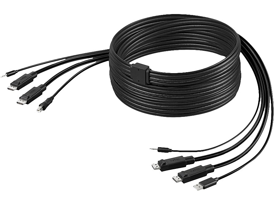Belkin Dual-Head DisplayPort/USB Type-A/Audio to Dual-Head DisplayPort/USB Type-B/Audio Cable Kit. Male to Male (F1D9020B10T)