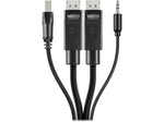 Belkin Dual-Head DisplayPort/USB Type-A/Audio to Dual-Head DisplayPort/USB Type-B/Audio Cable Kit. Male to Male (F1D9020B10T)