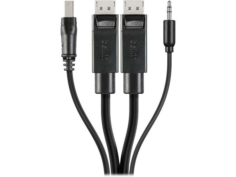 Belkin Dual-Head DisplayPort/USB Type-A/Audio to Dual-Head DisplayPort/USB Type-B/Audio Cable Kit. Male to Male (F1D9020B10T)