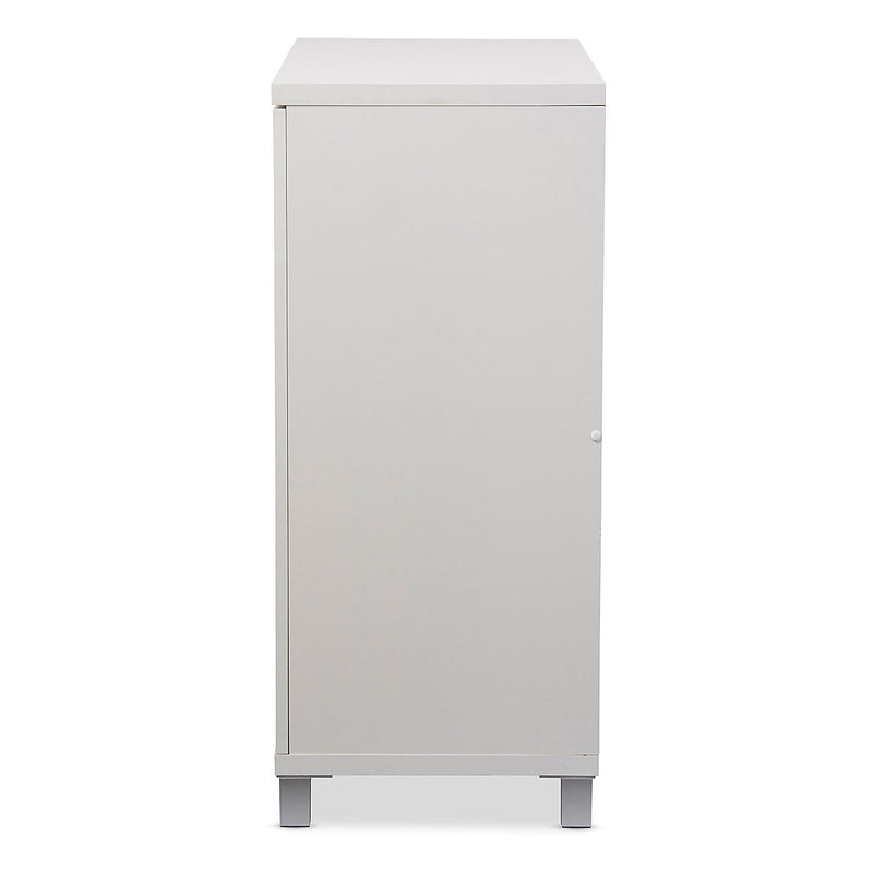 Baxton Studio Marcy 36"H Storage Cabinet with 5 Shelves, White (120-6470)