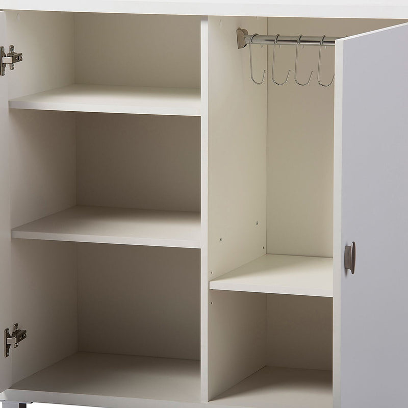 Baxton Studio Marcy 36"H Storage Cabinet with 5 Shelves, White (120-6470)
