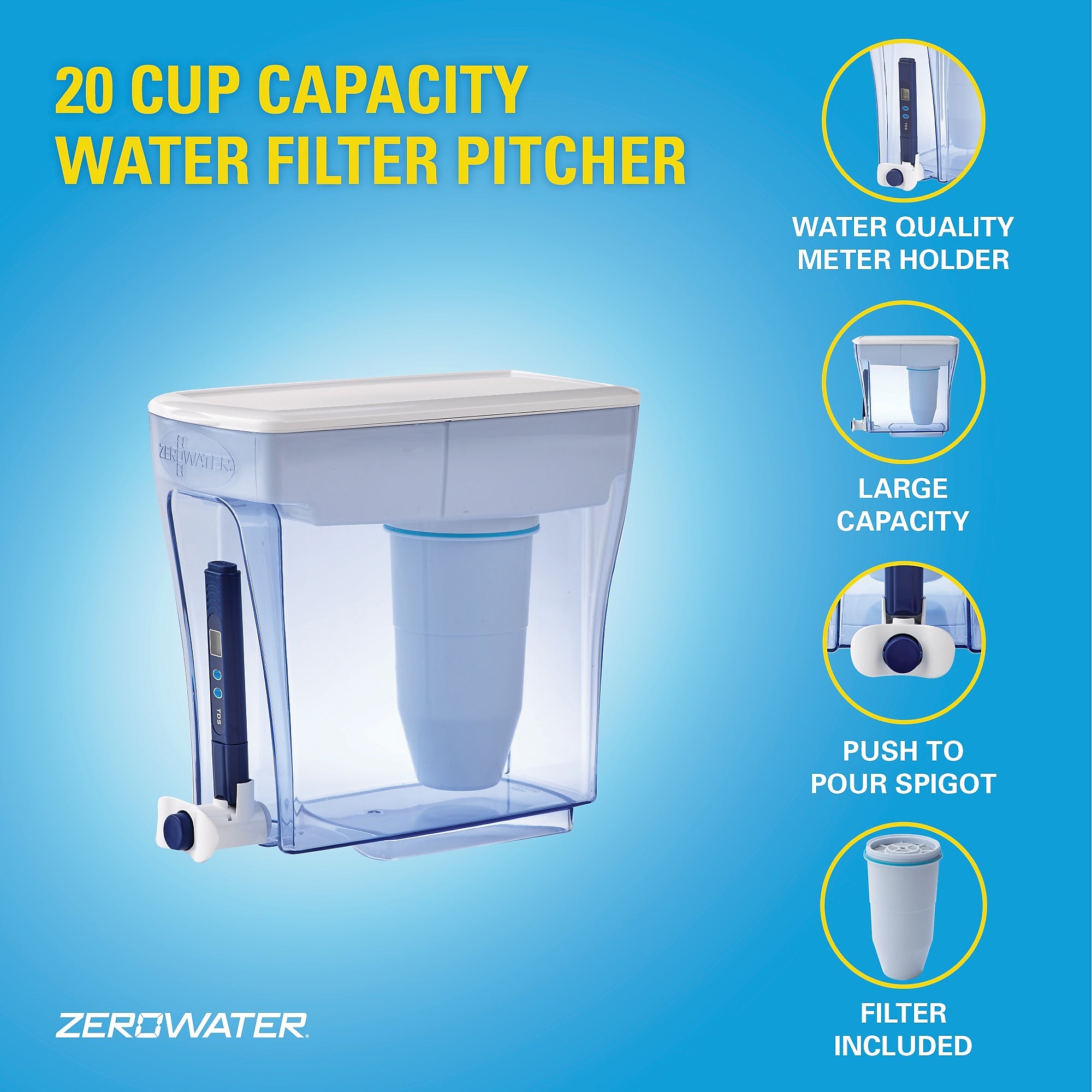 ZeroWater 20 Cup Water Filter Dispenser (ZD-20RP)