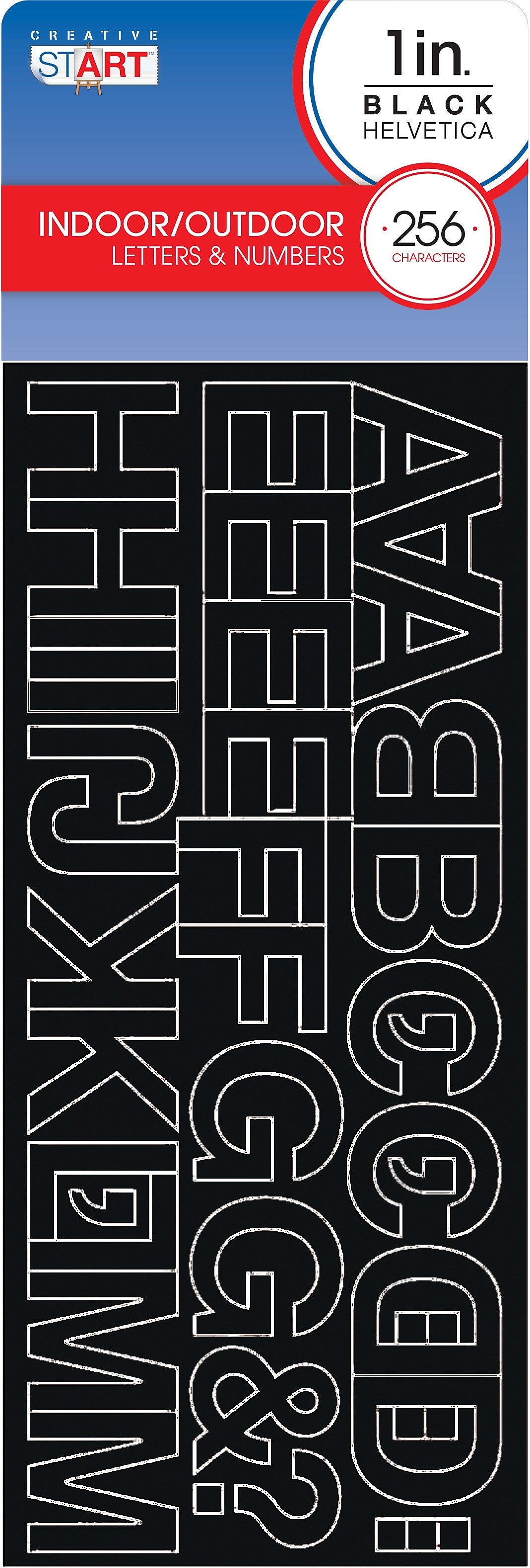 Creative Start 1" Self-Adhesive Letters, Number and Characters, Black, 256/Pack (098135)