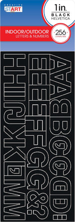 Creative Start 1" Self-Adhesive Letters, Number and Characters, Black, 256/Pack (098135)