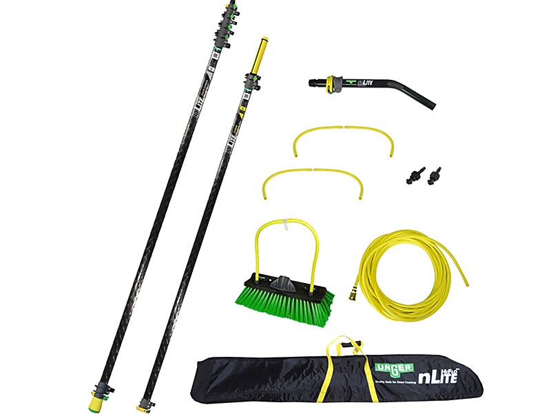 Unger HiFlo nLite Window Cleaning Kit, Black/Yellow/Green (NLKU6)