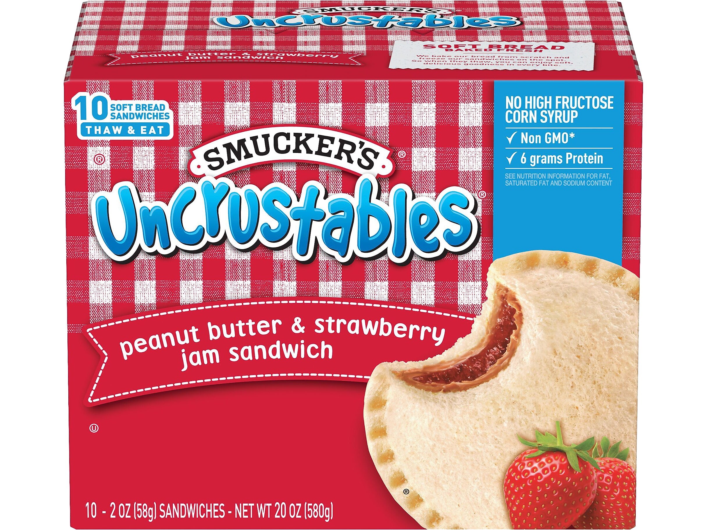 Smuckers Uncrustables Sandwich Variety Pack, 10 Sandwiches/Pack, 2/Pack (903-00134)